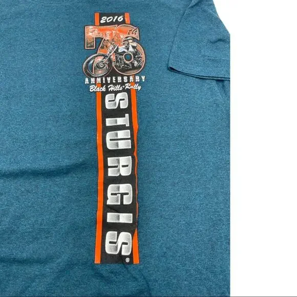 STURGIS 2016 76th anniversary biker's event Black Hills Rally men's t-shirt M - Picture 6 of 9